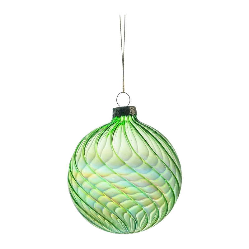 8cm 虹色スワール クリスマス ガラス 安物の宝石ボール