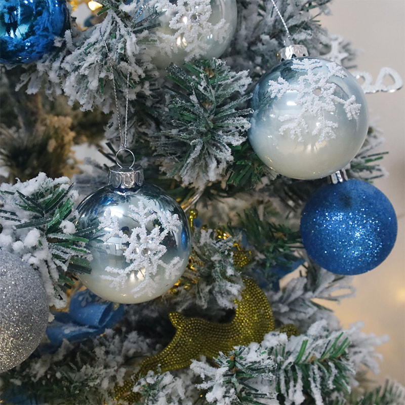 8×8×8cm 屋内クリスマス装飾ガラスボール