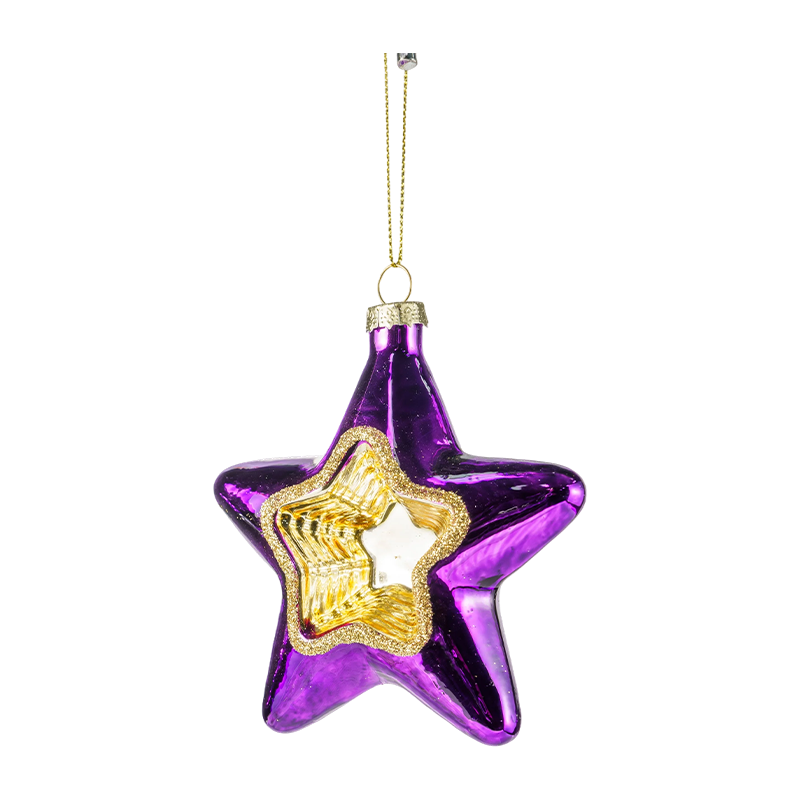 クリスマス ガラス オーナメント レインボー スター シェイプ
