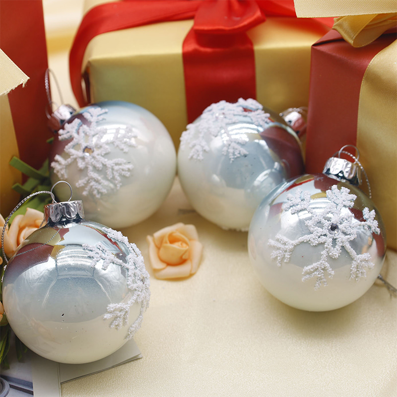 8×8×8cm 屋内クリスマス装飾ガラスボール