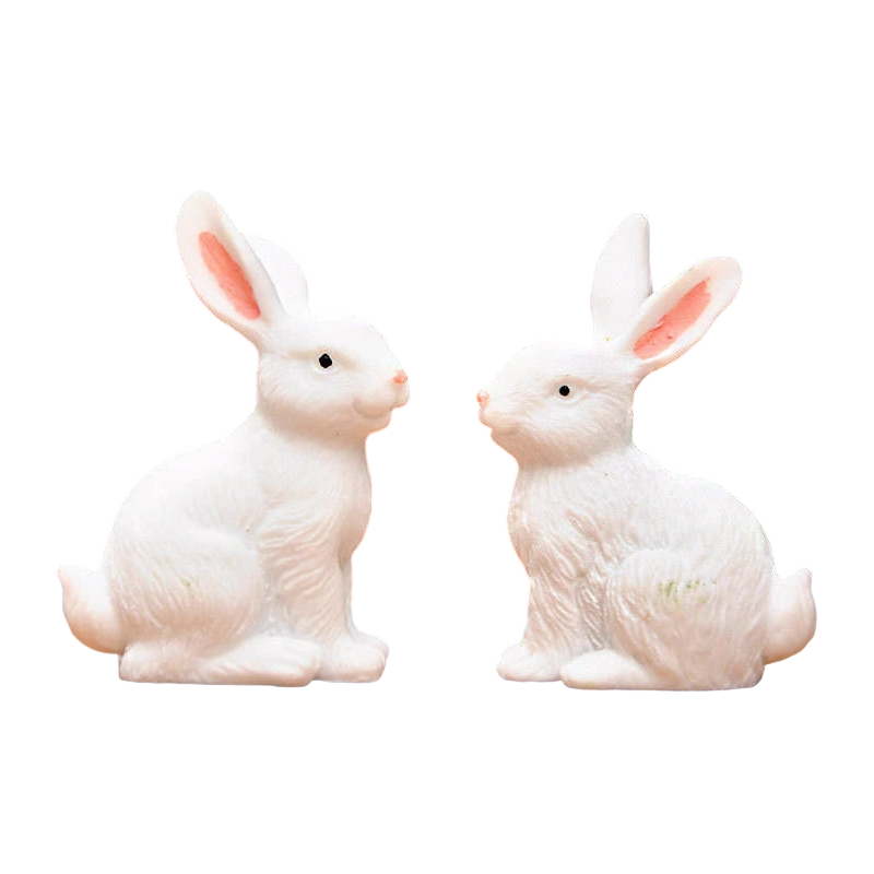 8cm 樹脂製イースターバニー置物装飾セット